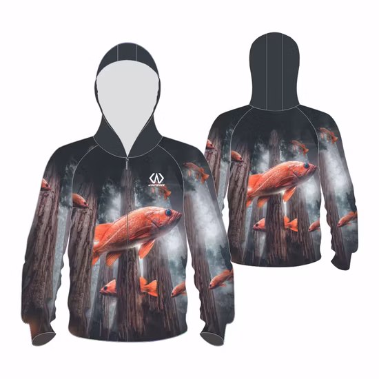 Custom UV Protection Sublimation Long Sleeve Sport Jersey Suit Fishing Jersey with Hood for Men Weomen