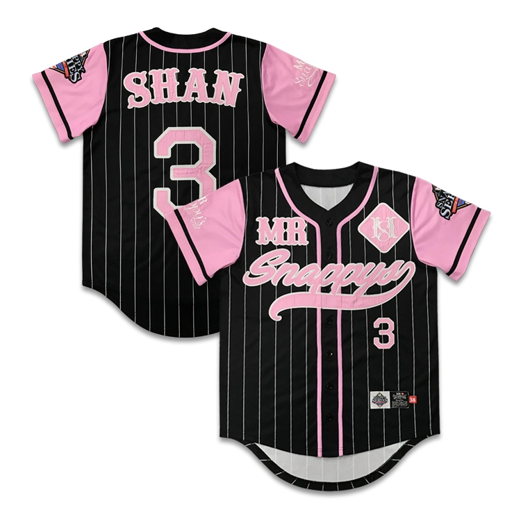 OEM Custom Baseball Jersey Shirt Cotton Sublimation Strip Embroidered Logo Baseball Uniform