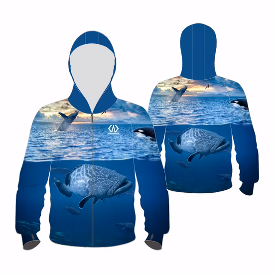 Custom UV Protection Sublimation Long Sleeve Sport Jersey Suit Fishing Jersey with Hood for Men Weomen