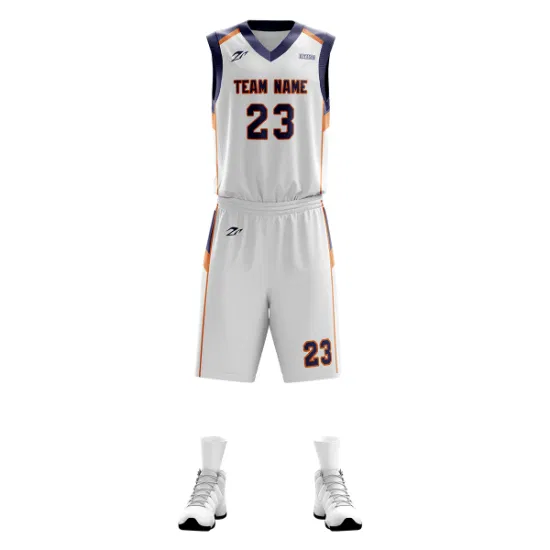 Conjunto de camisa de basquete sublimada barata personalizada de alta qualidade com design em branco uniforme de basquete