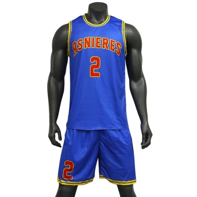 Uniforme de basquete de malha reversível de camisa de basquete impressa sublimada de vendas quentes